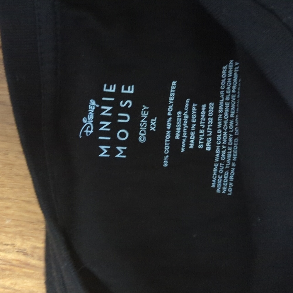Disney Minnie Mouse Black Crop T-Shirt XXL - Picture 3 of 7